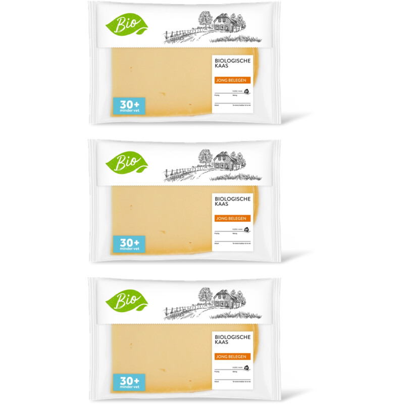 AH Biologisch Jong belegen 30+ plakken 3-pack