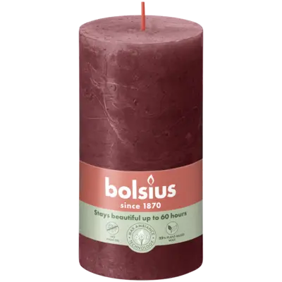 pdp-image-Bolsius Rustieke kaars bordeaux 13cm