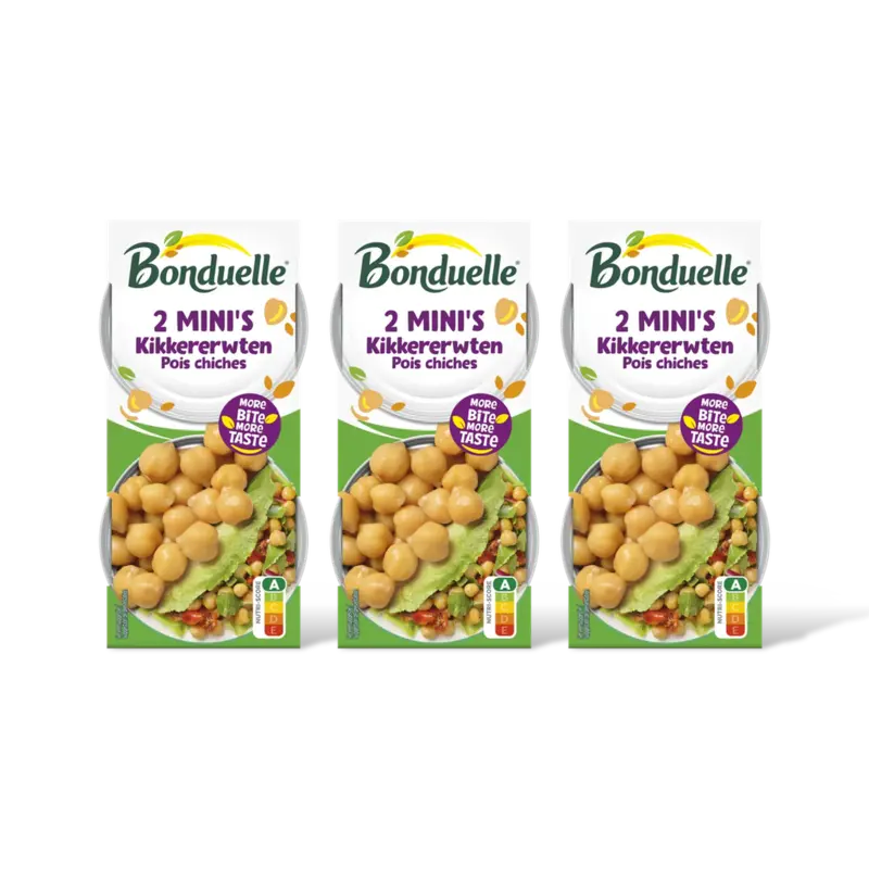 Bonduelle Bonduelle Kikkererwten 2 mini's 3-pack