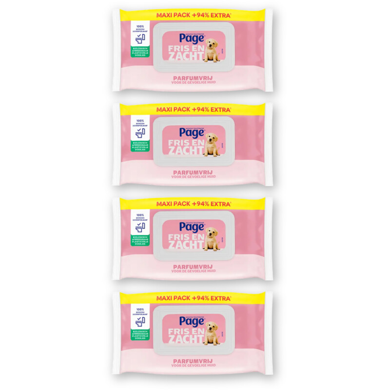 Page Sensitive vochtig toiletpapier 4-pack