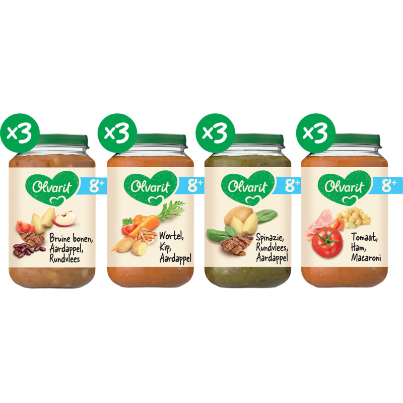Een afbeelding van Olvarit Variatiemenu maaltijd 8m+