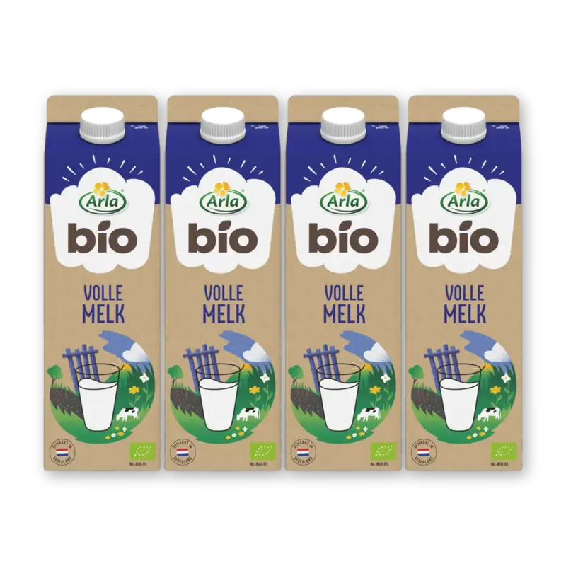 Biologisch volle melk 4-pack