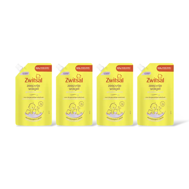 Baby zeepvrije wasgel navulpak 4-pack