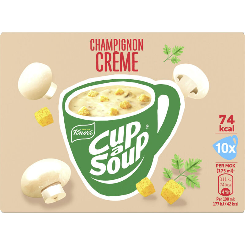 Een afbeelding van Knorr Cup-a-soup champignon crème 10-pack