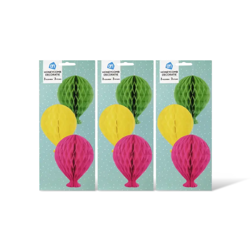AH Honeycomb decoratie 3-pack