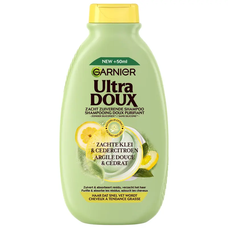 Ultra Doux Shampoo zachte klei & cedercitroen bel