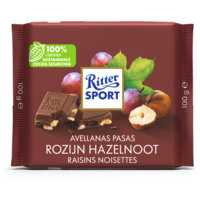 Een afbeelding van Ritter Sport Melk rozijn hazelnoot