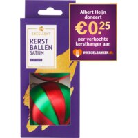 Een afbeelding van AH Excellent Kerstballen satijn groen rood