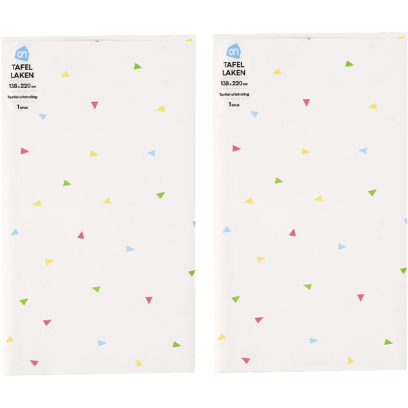 Een afbeelding van AH Tafellaken driehoekjes 138x220cm 2-pack