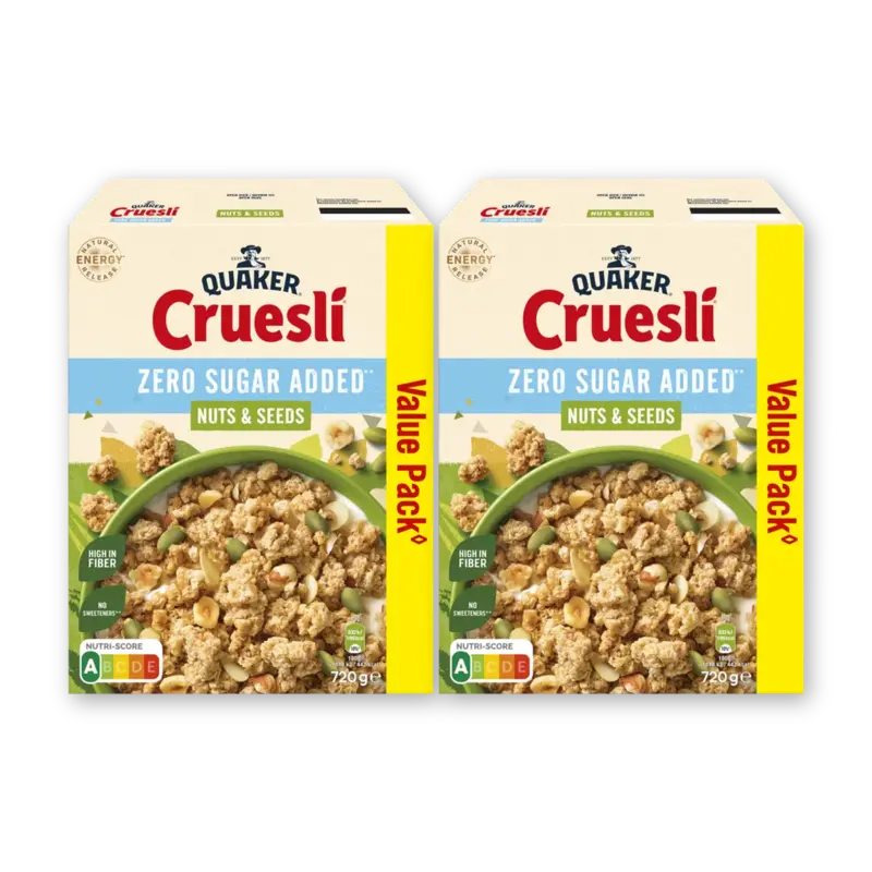 Quaker Cruesli nuts & seeds zsa 2-pack