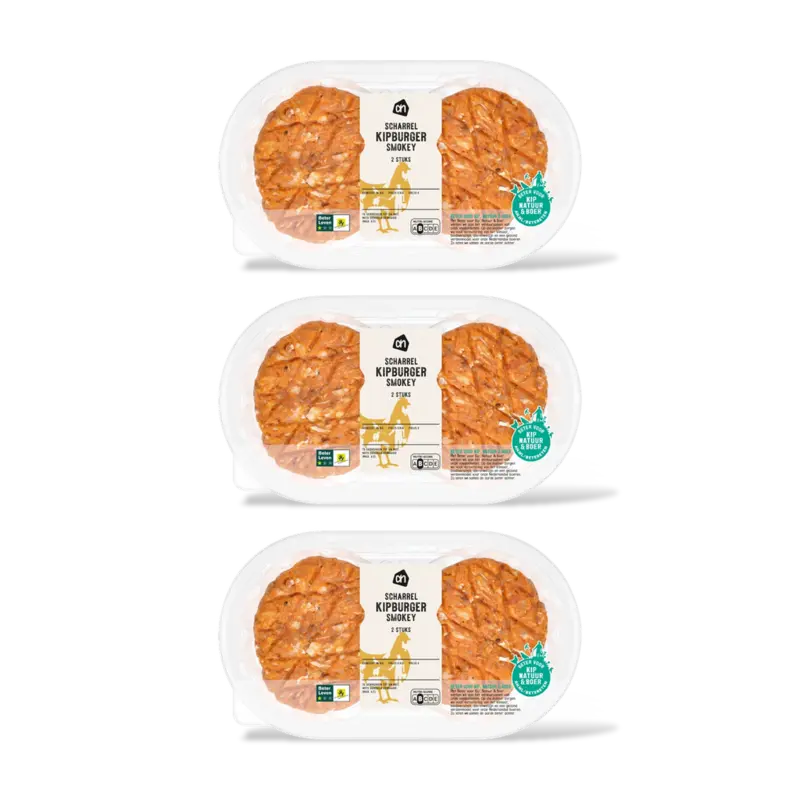 AH Scharrel smokey kipburger 2 stuks 3-pack