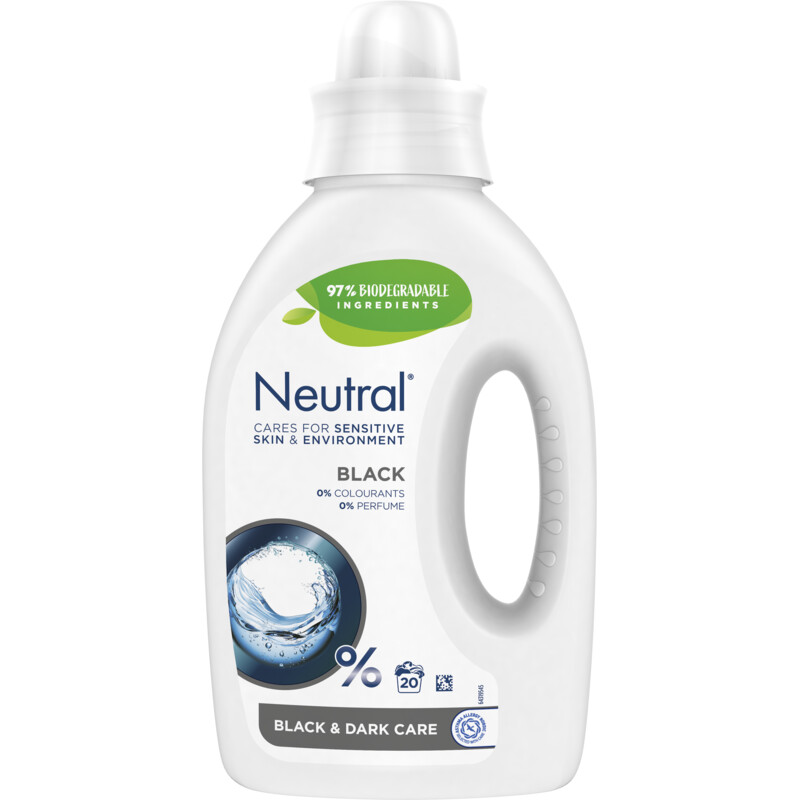 Een afbeelding van Neutral Wasmiddel zwart en donker parfumvrij