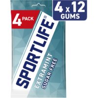 Een afbeelding van Sportlife Extramint sugar free gums 4-pack