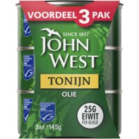 Een afbeelding van John West Tonijn in olie 3-pack