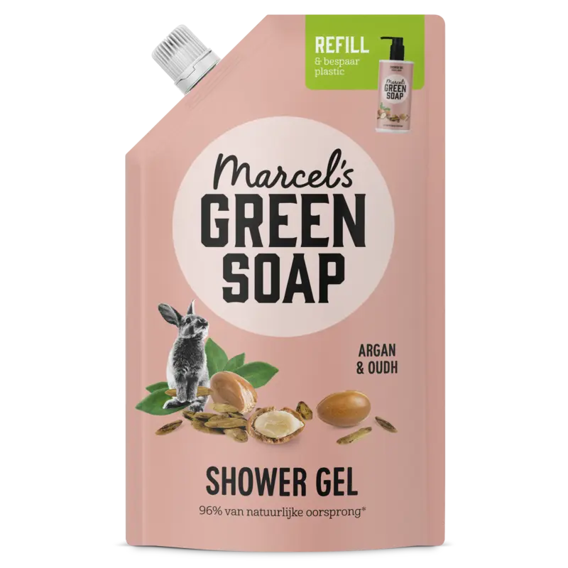 Marcel's Green Soap Argan & oudh shower gel refill