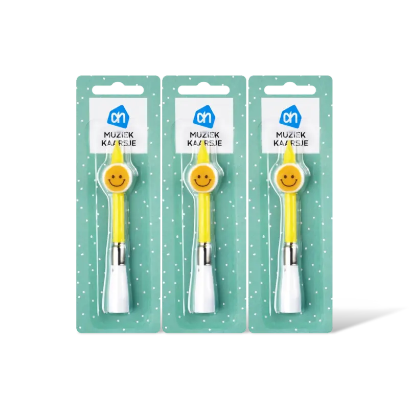 AH Muziekkaarsje smile 3-pack