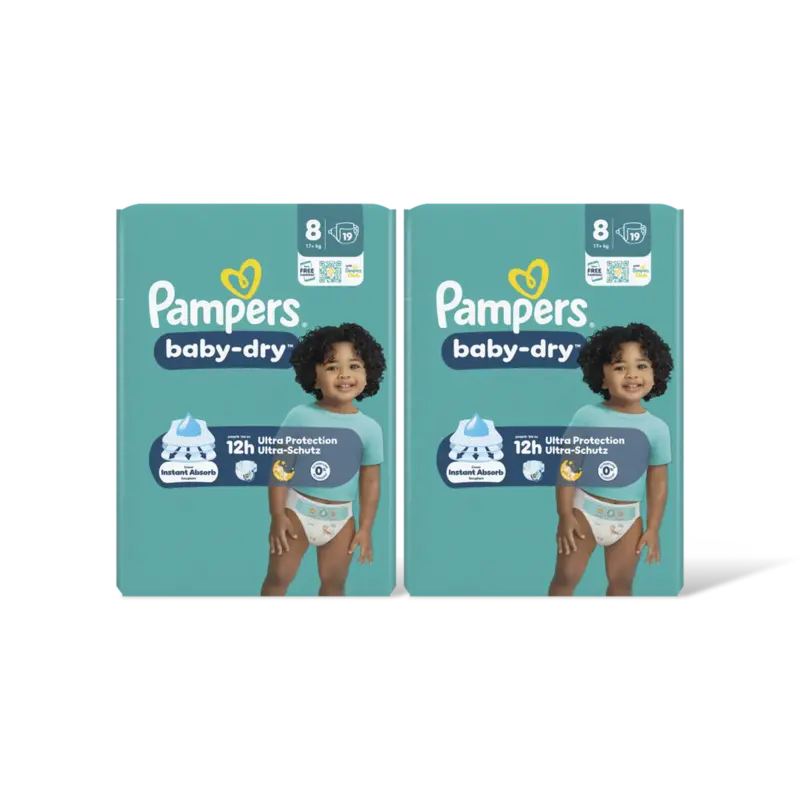 Baby-dry luiers maat 8 2-pack