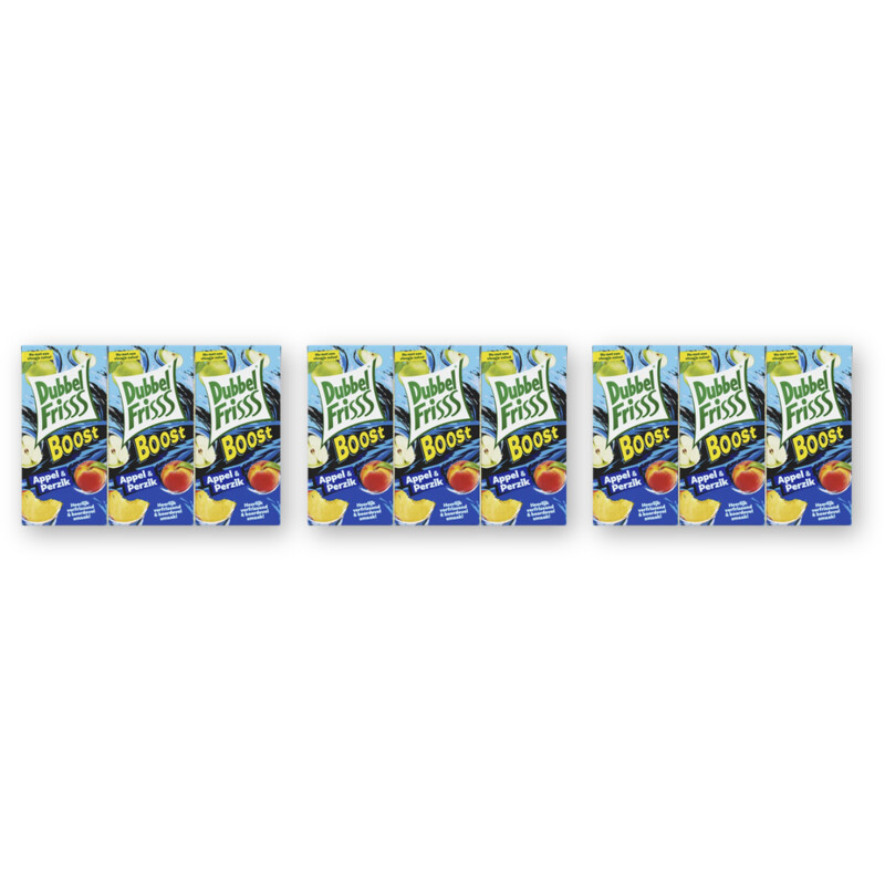 DubbelFrisss Boost appel & perzik 18-pack