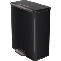 Een afbeelding van Curver Zwart rechthoekig prullenbak 65L