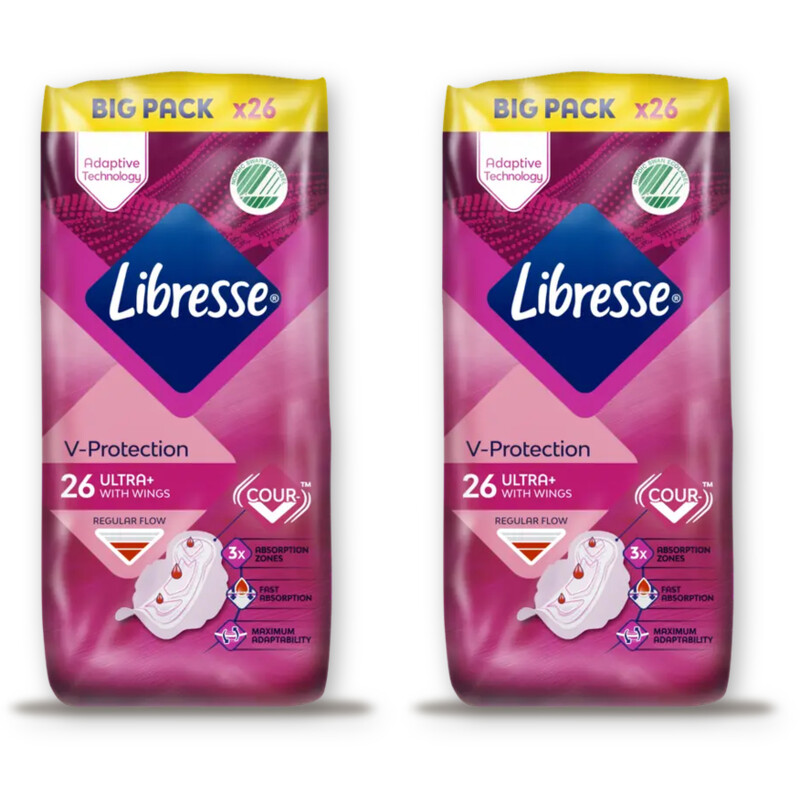 Libresse Ultra+ wings maandverband big pack 2pack