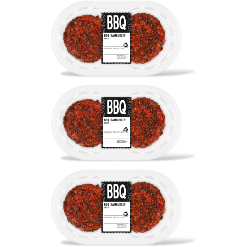 AH BBQ hamburger spicy 3-pack