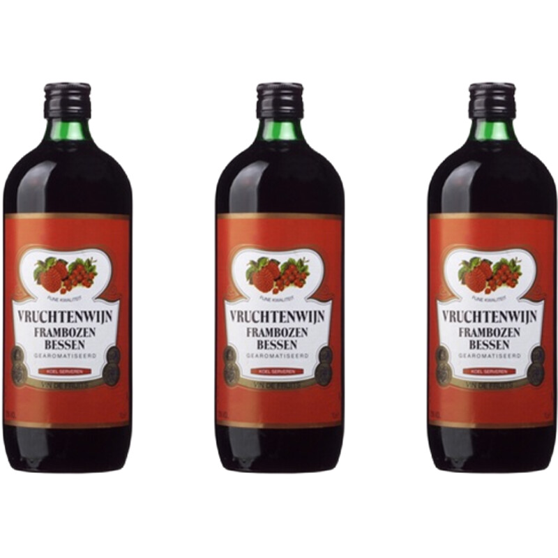 Een afbeelding van Vruchtenwijn frambozen-bessen 3-pack
