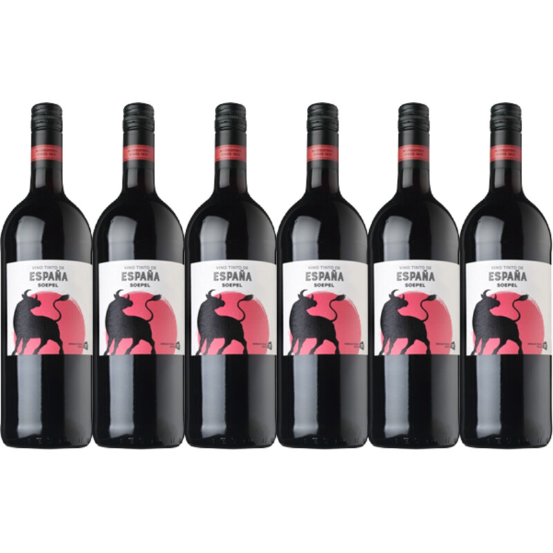 Een afbeelding van AH Soepele Spaanse huiswijn rood 6-pack