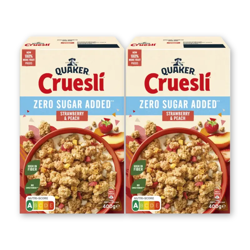 Quaker zsa strawberry & peach 2-pack