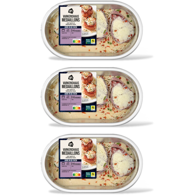 AH Ovenschotel varkenhaas medailon spek 3pk