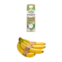 Arla Bio yoghurt & AH Bio bananen pakket