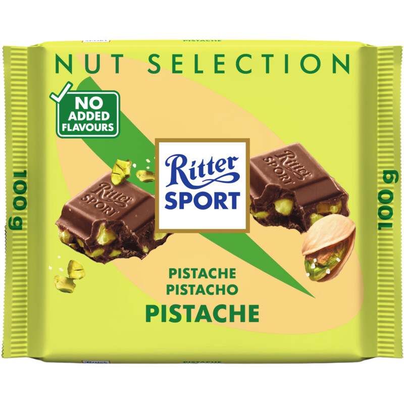 Een afbeelding van Ritter Sport Melkchocolade pistache