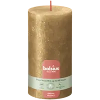 Bolsius Rustieke kaars shimmer goud 13cm