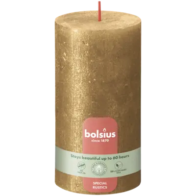 pdp-image-Bolsius Rustieke kaars shimmer goud 13cm