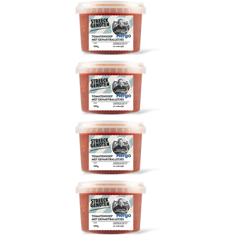 Streeckgenoten Tomatensoep met gehaktballetjes 4-pack