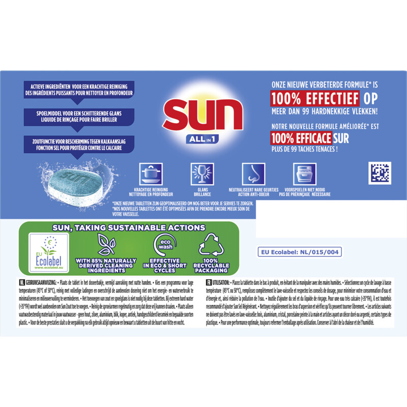 Een afbeelding van Sun All-in-one normaal vaatwastabletten