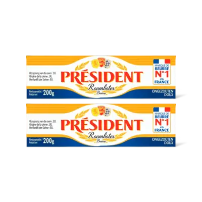 pdp-image-Président Roomboter ongezouten 2-pack