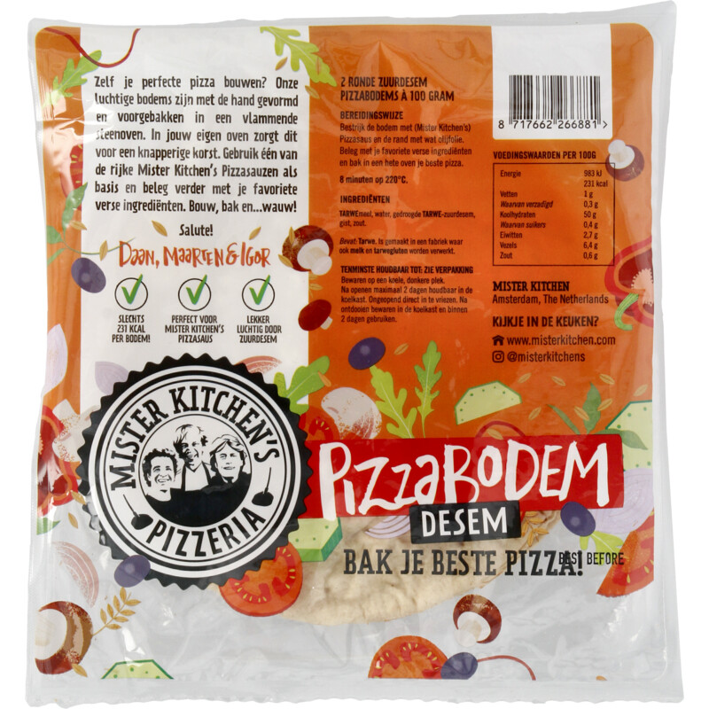 Een afbeelding van Mister kitchen's Pizzabodem desem (rond)