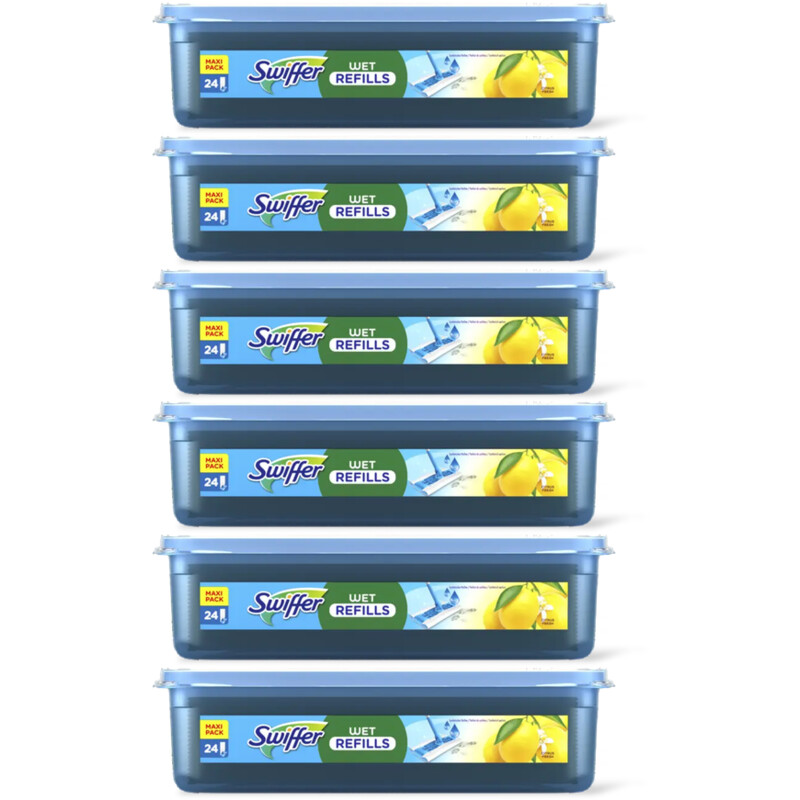 Swiffer Vloerdoekjes vochtig navulling 6-pack
