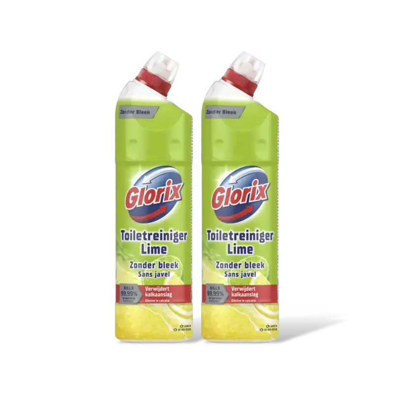 Glorix Toiletreiniger lime zonder bleek 2-pack