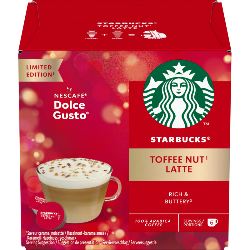 Een afbeelding van Starbucks Dolce Gusto compatible toffee nut latte