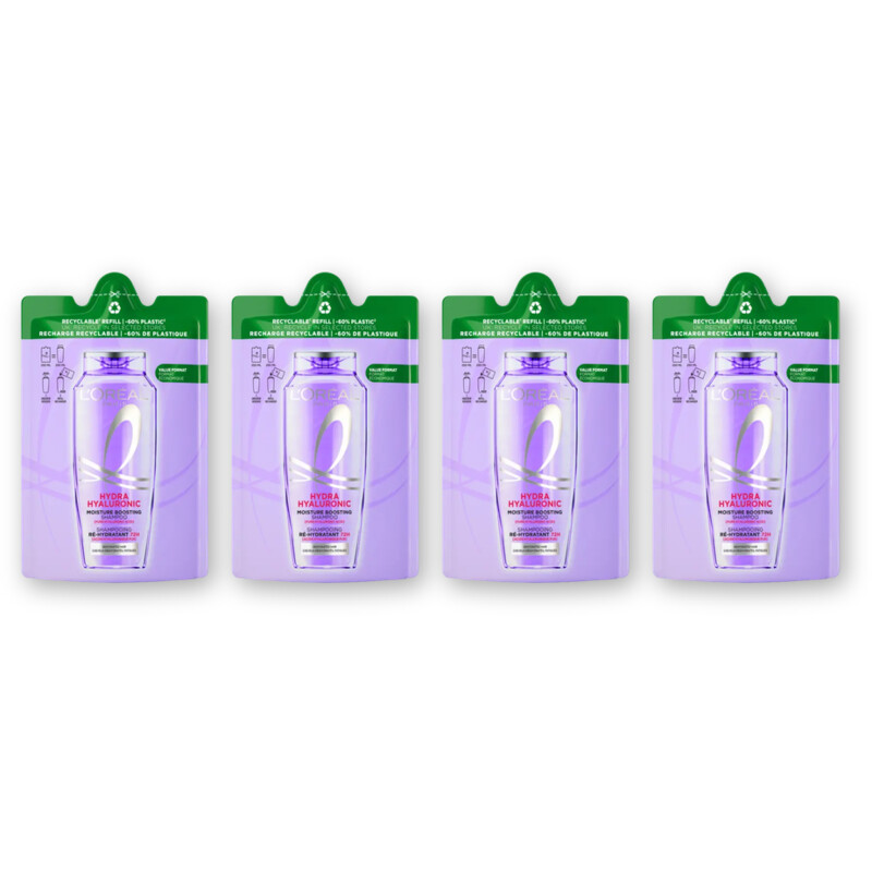 L'Oréal Paris Elvive Hydra hyaluronic shampoo refi 4-pack