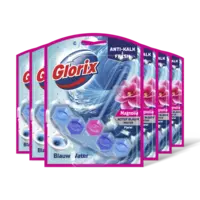 Glorix Pink magnolia blauw water wc-blok 6-pack