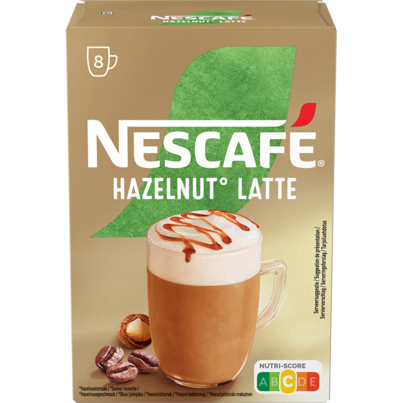 Een afbeelding van Nescafé Hazelnut latte oploskoffie