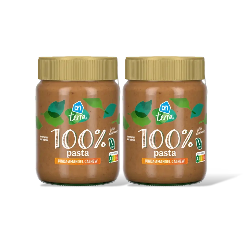AH Terra Plantaardig 100% pinda/amandl/cashew 2pk