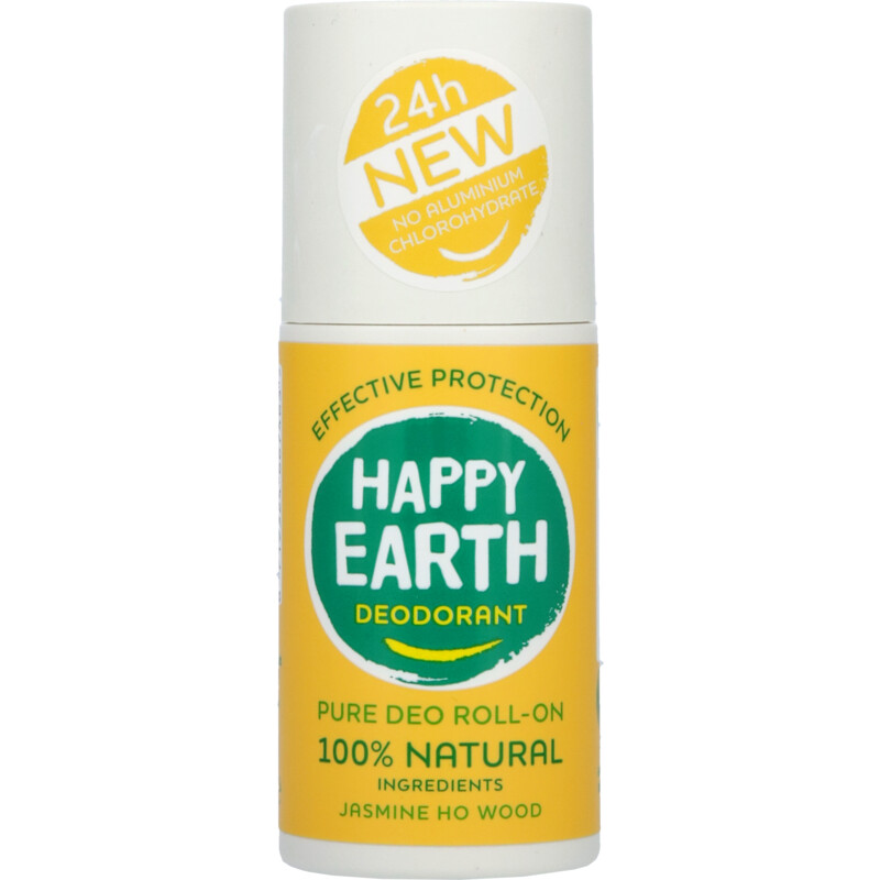 Een afbeelding van Happy Earth Deo roller jasmine ho wood