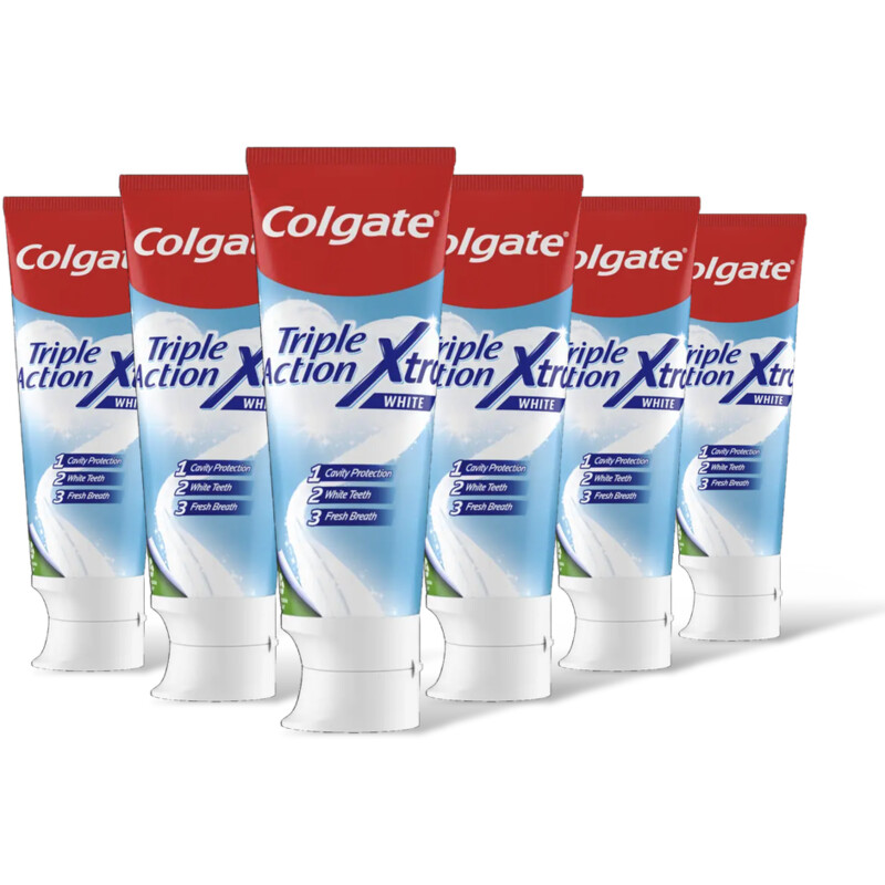 Colgate Triple action extra white tandpasta 6pk