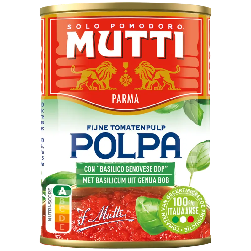 Polpa fijne tomatenpulp met basilicum