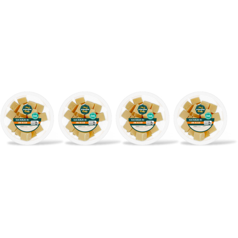 AH Zaanlander Kaasblokjes jong belegen 35+ 4-pack