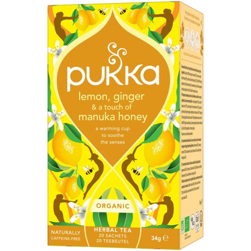 Een afbeelding van Pukka Lemon ginger manuka honey
