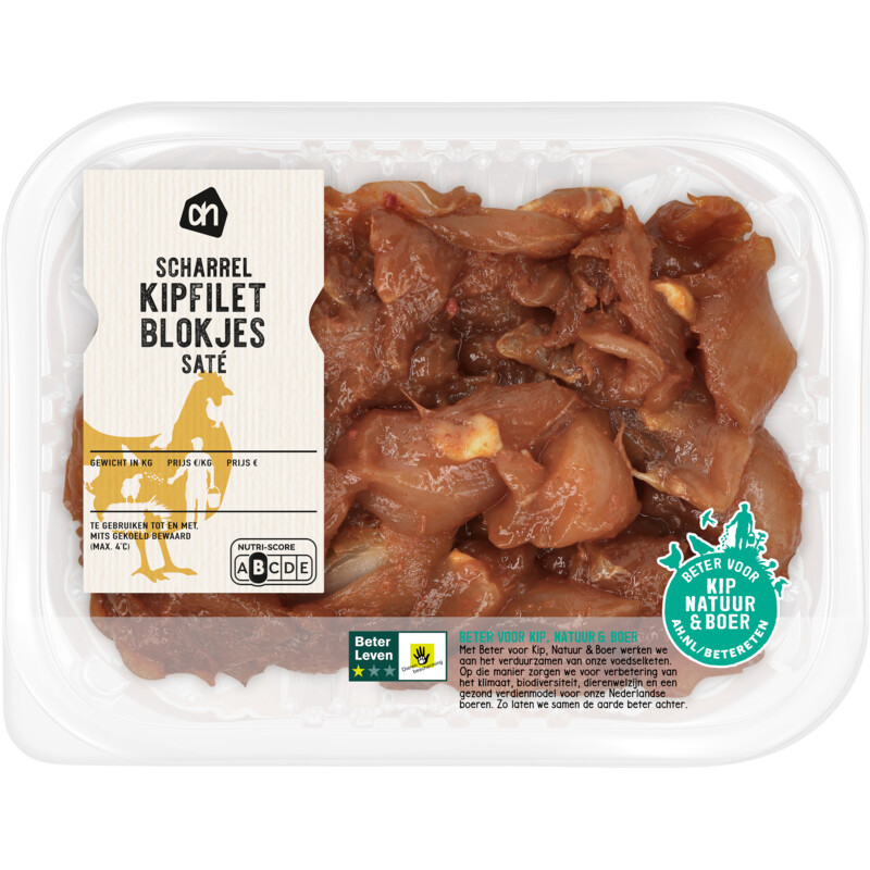Een afbeelding van AH Scharrel kipfiletblokjes saté